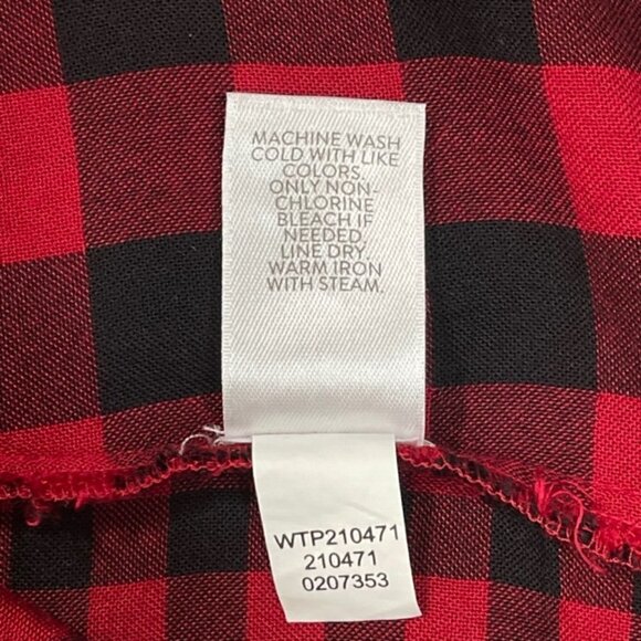 J. JILL Red Black Buffalo Plaid Long Sleeve Shirt - Size Small - Picture 8 of 8